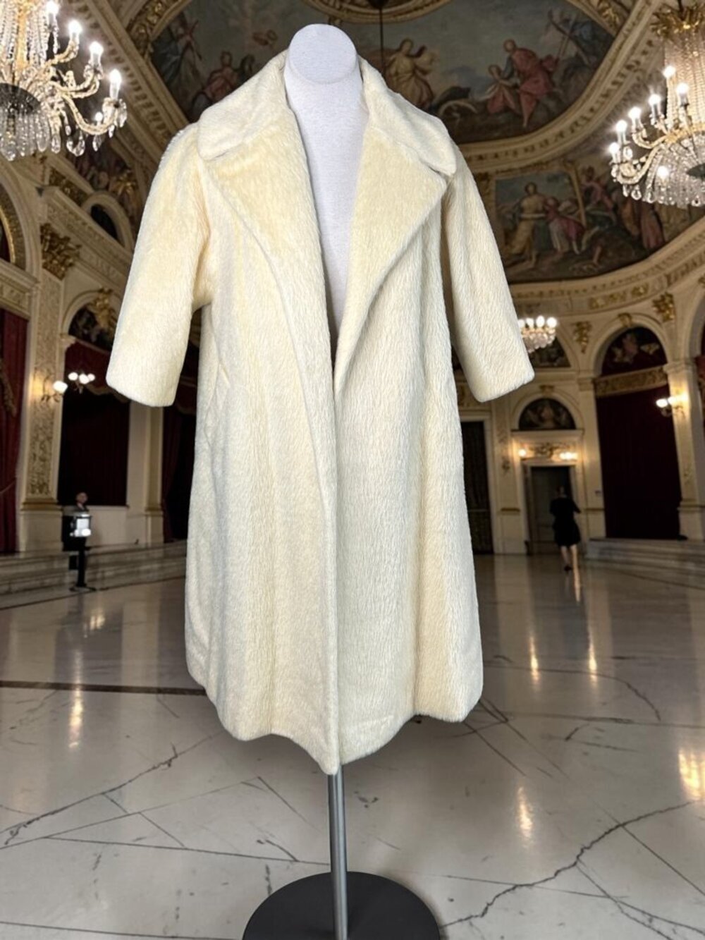Lilli Ann Vintage 50s 60s Cream Ivory Mohair Swing Coat
